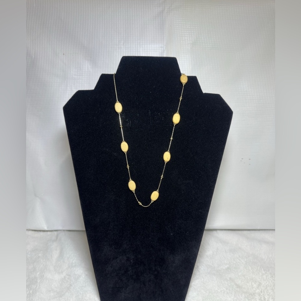 Monet Gold Oval Station Bead Necklace